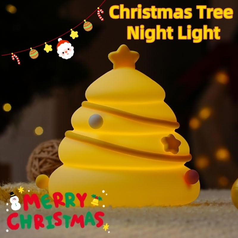 Christmas Tree Silicone Night Lights USB Rechargeable Eye Protection Table Lamp Cute Cartoon Kid Birthday Gifts Atmosphere Decor - Rokkaku 18 online shop