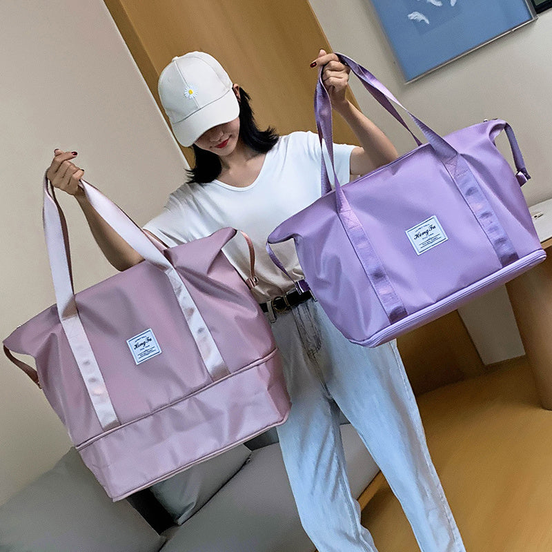 Foldable Storage Travel Bag Waterproof Large Capacity Gym Fitness Bag Weekender Overnight For Women - Rokkaku 18 online shop