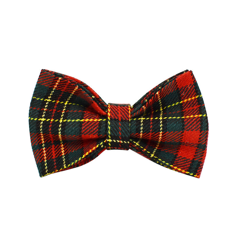 Christmas Pet Collar Plaid With Green Background Dog Rope Leash Suit - Rokkaku 18 online shop
