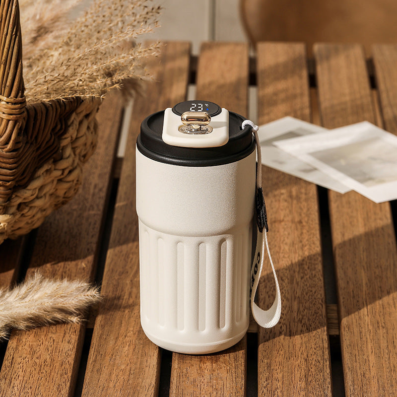 Smart Digital Thermal Bottle Portable Coffee Mug Stainless Steel Water Bottle In-Car Insulated Cup Keep Cold Vacuum Flasks 450ml - Rokkaku 18 online shop
