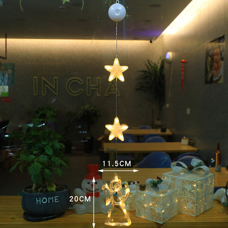 Christmas 3pcs LED Light Star Xmas Tree Hanging Sucker Lamp Window Ornaments Decoration For Home Xmas Navidad New Year Decor Christmas Decorations - Rokkaku 18 online shop
