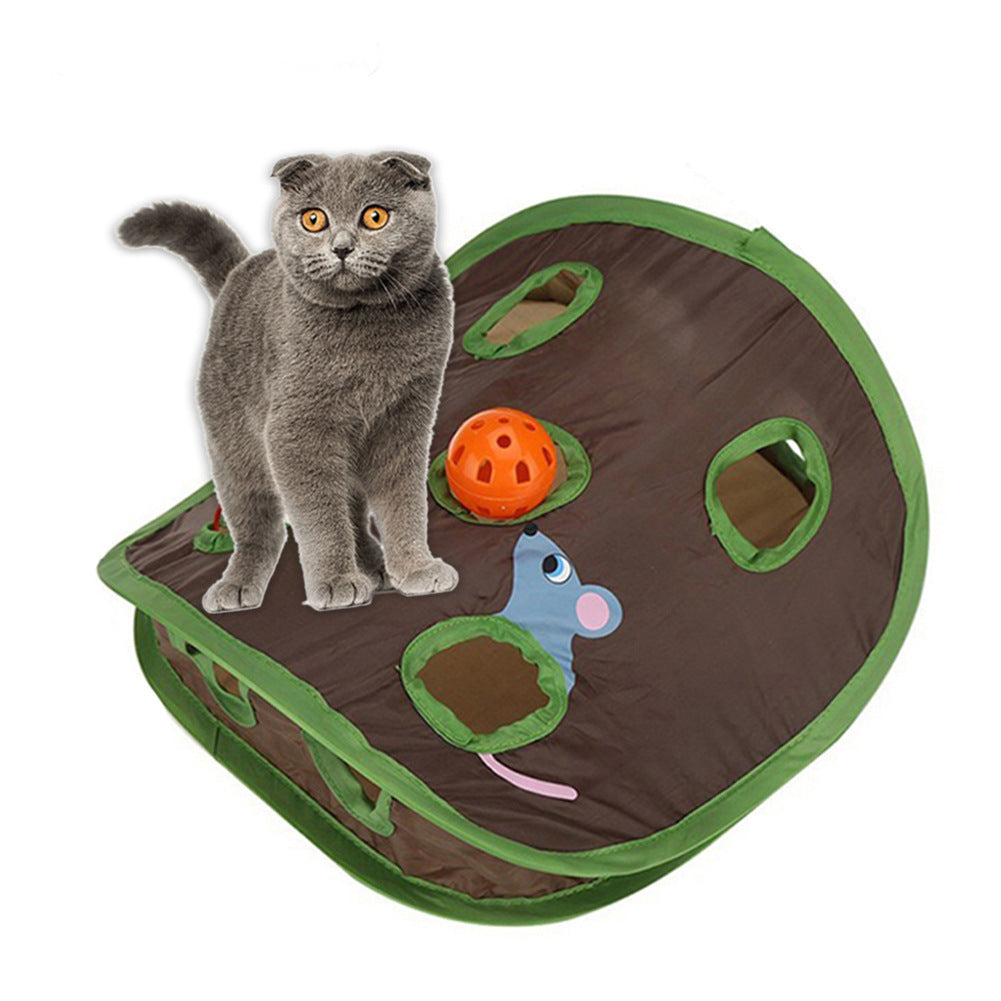 Cute Pet Cat Interactive Hide Seek Game 9 Holes Tunnel Mouse Hunt Intelligence Toy Pet Hidden Hole Kitten Foldable Toys - Rokkaku 18 online shop