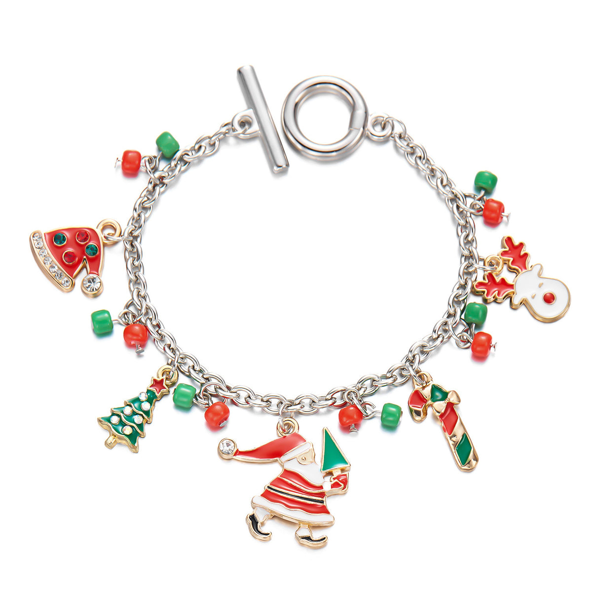 Personalized Christmas Bracelet Christmas Tree Santa Claus Pendant Bracelet For Women Jewelry - Rokkaku 18 online shop