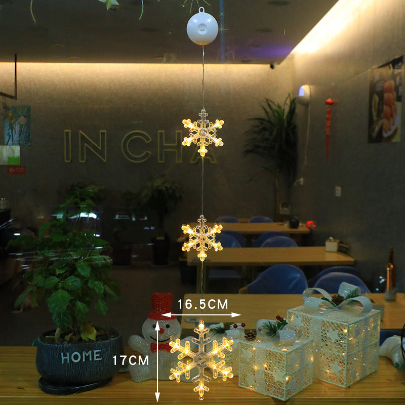Christmas 3pcs LED Light Star Xmas Tree Hanging Sucker Lamp Window Ornaments Decoration For Home Xmas Navidad New Year Decor Christmas Decorations - Rokkaku 18 online shop