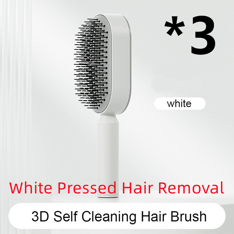 Self Cleaning Hair Brush For Women One-key Cleaning Hair Loss Airbag Massage Scalp Comb Anti-Static Hairbrush - Rokkaku 18 online shop