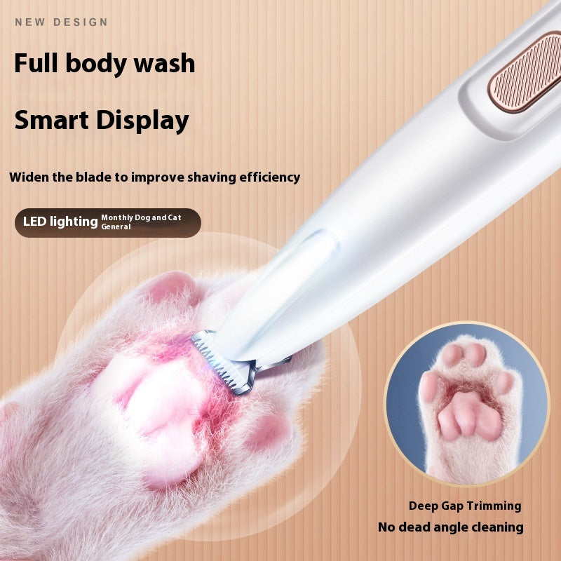Pets Dog Paw Trimmer With LED Light Fully Waterproof Pet Hair Trimmer With LED Display Dog Clippers For Grooming Widen Blade - Rokkaku 18 online shop