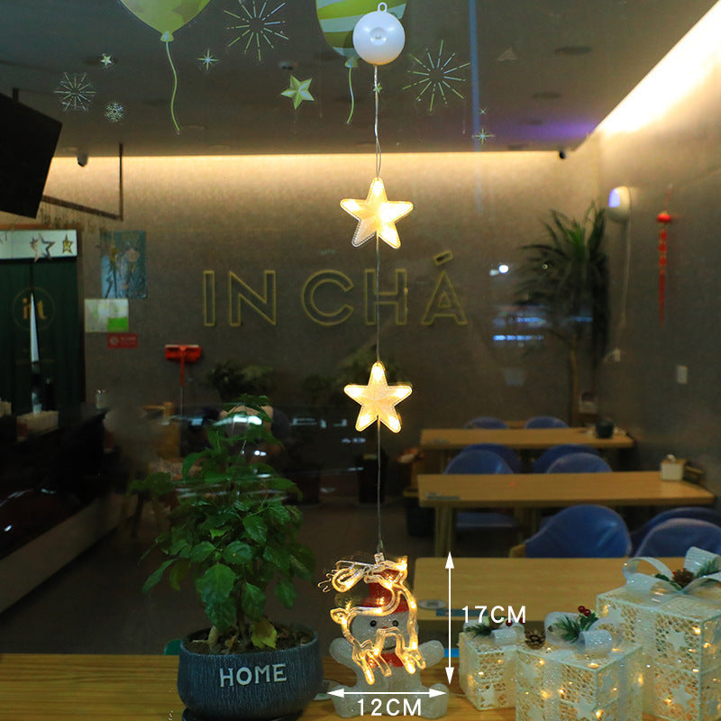 Christmas 3pcs LED Light Star Xmas Tree Hanging Sucker Lamp Window Ornaments Decoration For Home Xmas Navidad New Year Decor Christmas Decorations - Rokkaku 18 online shop