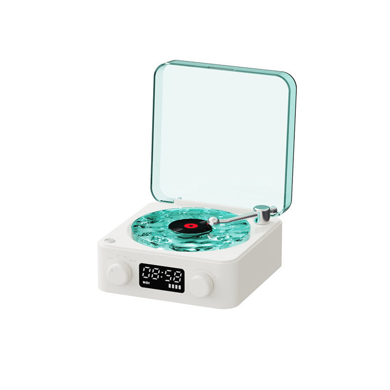 Retro Turntable Speaker Wireless Bluetooth-compatible 5.0 Vinyl Record Player Stereo Sound With White Noise RGB Projection Lamp Effect - Rokkaku 18 online shop