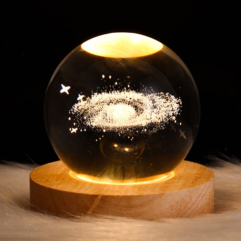 Luminous Starry Sky And Planets Moon Moon Crystal Ball Small Night Lamp Projection Ambience Light Creative Gift New Strange Gift - Rokkaku 18 online shop