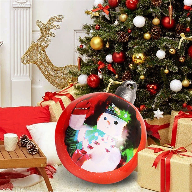 Christmas Ornament Ball Outdoor Pvc 60CM Inflatable Decorated Ball PVC Giant Big Large Balls Xmas Tree Decorations Toy Ball - Rokkaku 18 online shop