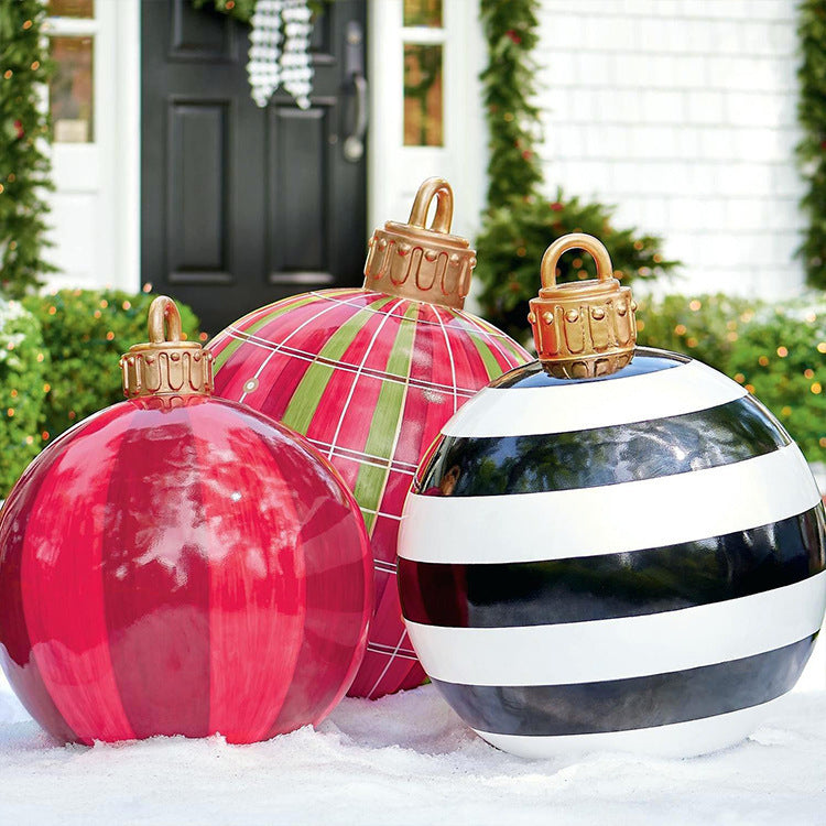 Christmas Ornament Ball Outdoor Pvc 60CM Inflatable Decorated Ball PVC Giant Big Large Balls Xmas Tree Decorations Toy Ball - Rokkaku 18 online shop