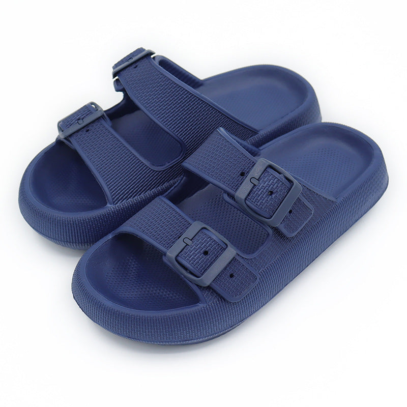 Platform Slippers Women's Summer Buckle Home Shoes Fashion Outdoor Wear Soft Bottom Sandals - Rokkaku 18 online shop