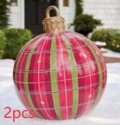 Christmas Ornament Ball Outdoor Pvc 60CM Inflatable Decorated Ball PVC Giant Big Large Balls Xmas Tree Decorations Toy Ball - Rokkaku 18 online shop