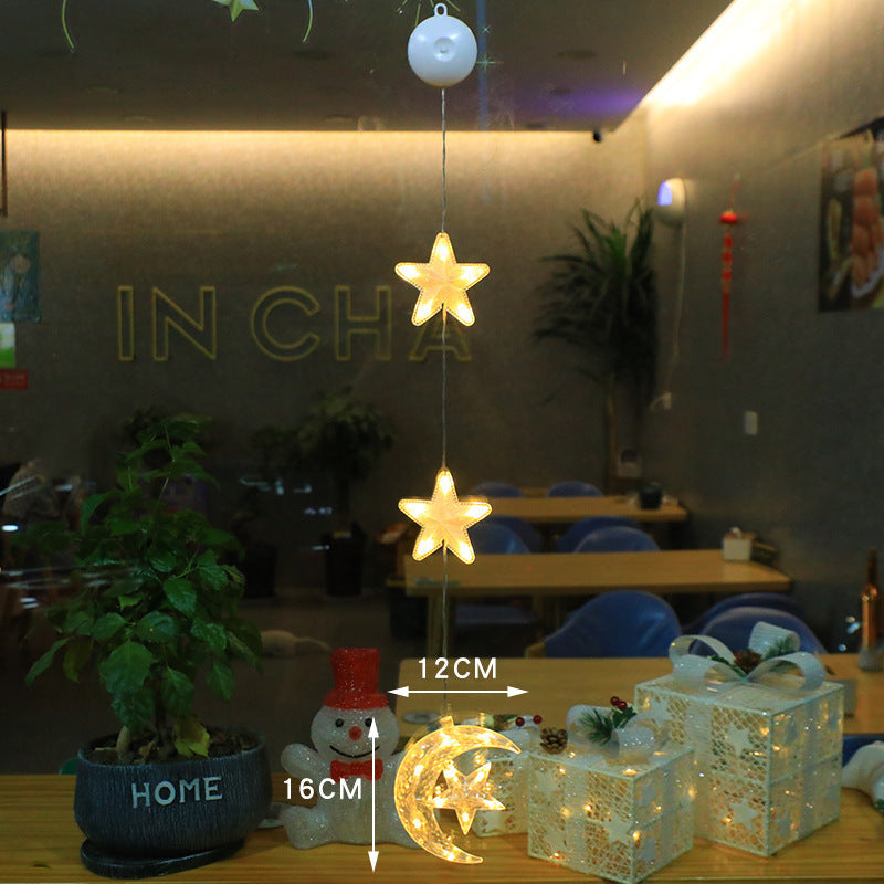 Christmas 3pcs LED Light Star Xmas Tree Hanging Sucker Lamp Window Ornaments Decoration For Home Xmas Navidad New Year Decor Christmas Decorations - Rokkaku 18 online shop