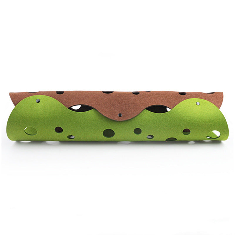 Cat Tunnel Cat Toy Felt Pom Splicing Deformable Kitten Nest Collapsible Tube House Tunnel Interactive Pet Toy Cat Accessories - Rokkaku 18 online shop