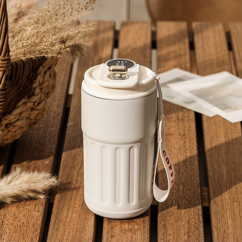 Smart Digital Thermal Bottle Portable Coffee Mug Stainless Steel Water Bottle In-Car Insulated Cup Keep Cold Vacuum Flasks 450ml - Rokkaku 18 online shop