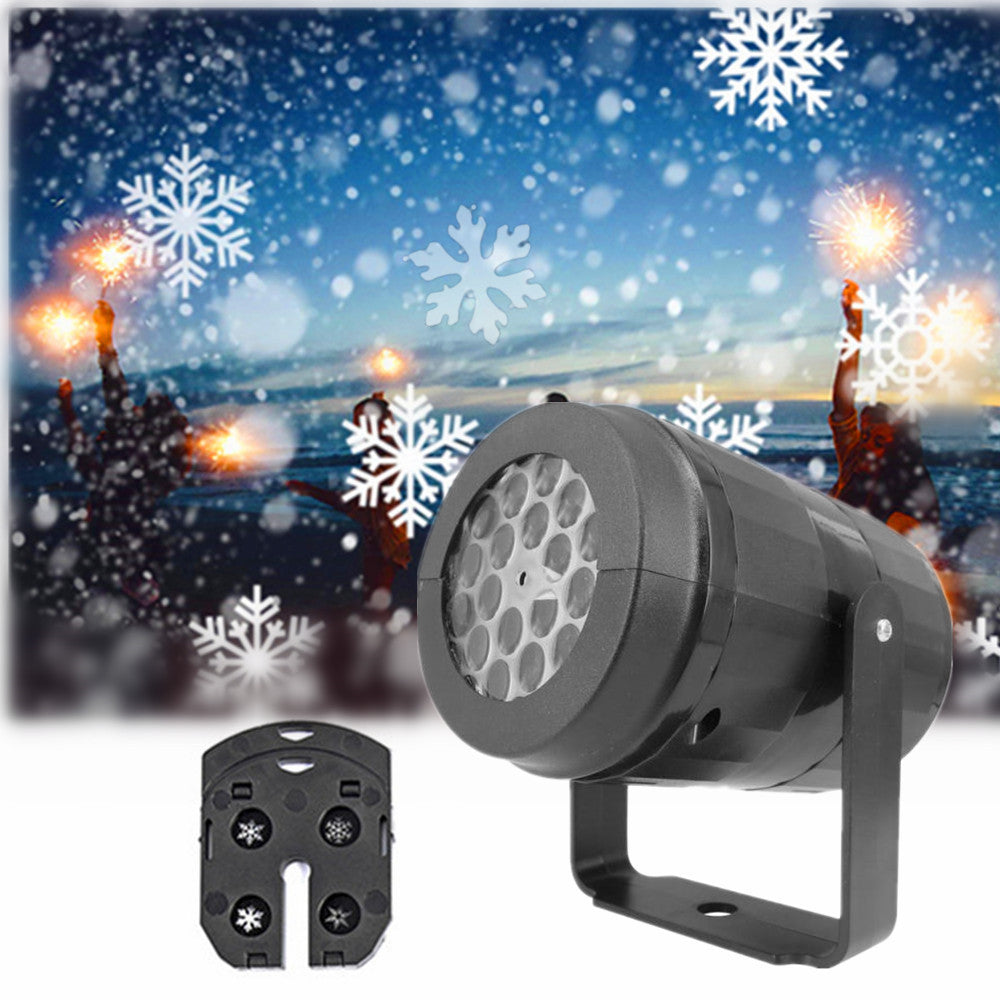 Christmas Party Lights Snowflake Projector Light Led Stage Light Rotating Xmas Pattern Outdoor Holiday Lighting Garden Christmas Decor - Rokkaku 18 online shop