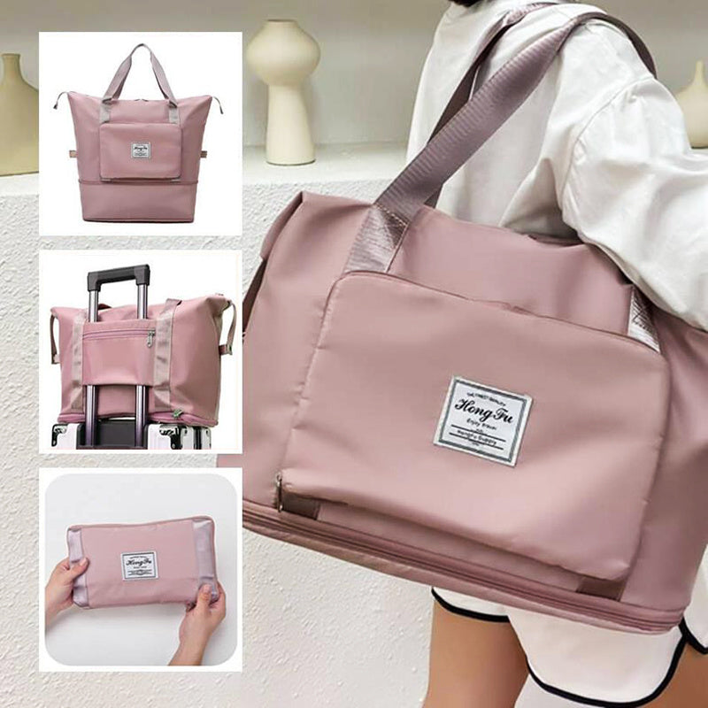 Foldable Storage Travel Bag Waterproof Large Capacity Gym Fitness Bag Weekender Overnight For Women - Rokkaku 18 online shop