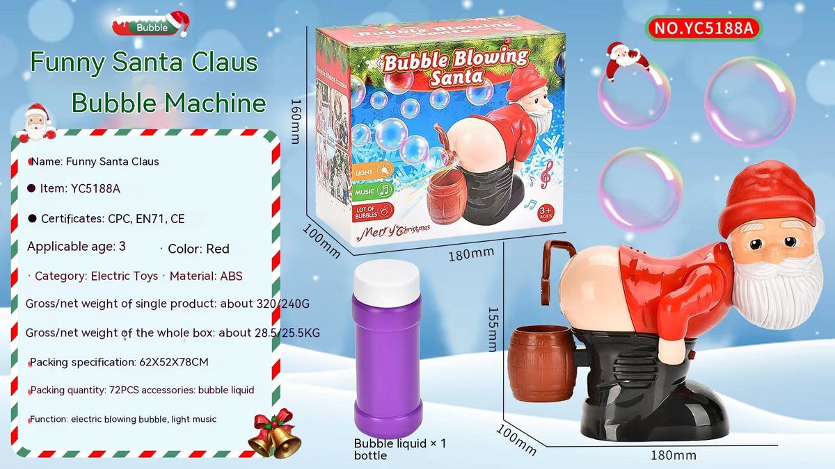 Electric Santa Claus Bubbles Machine Blowing Bubbles Music Light Entertainment Toy Prank Funny Ornament Christmas Gifts Christmas Decorations - Rokkaku 18 online shop