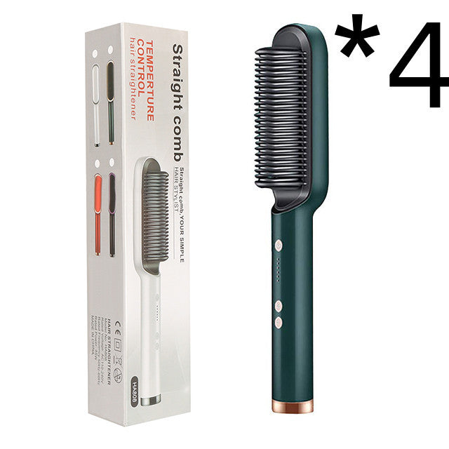 New 2 In 1 Hair Straightener Hot Comb Negative Ion Curling Tong Dual-purpose Electric Hair Brush - Rokkaku 18 online shop
