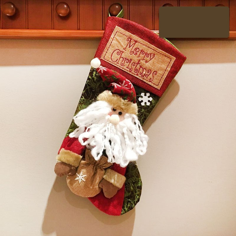 Christmas Stocking Socks Snowman Santa Elk Xmas Fireplace Xmas Tree Ornaments New Year Candy Bag Gift Christmas Decor - Rokkaku 18 online shop