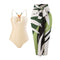 Ladies Swimsuit Multicolor Hollow Out Cutout Gem Sling French Two Piece Maxi Dress Swimsuit Bikini