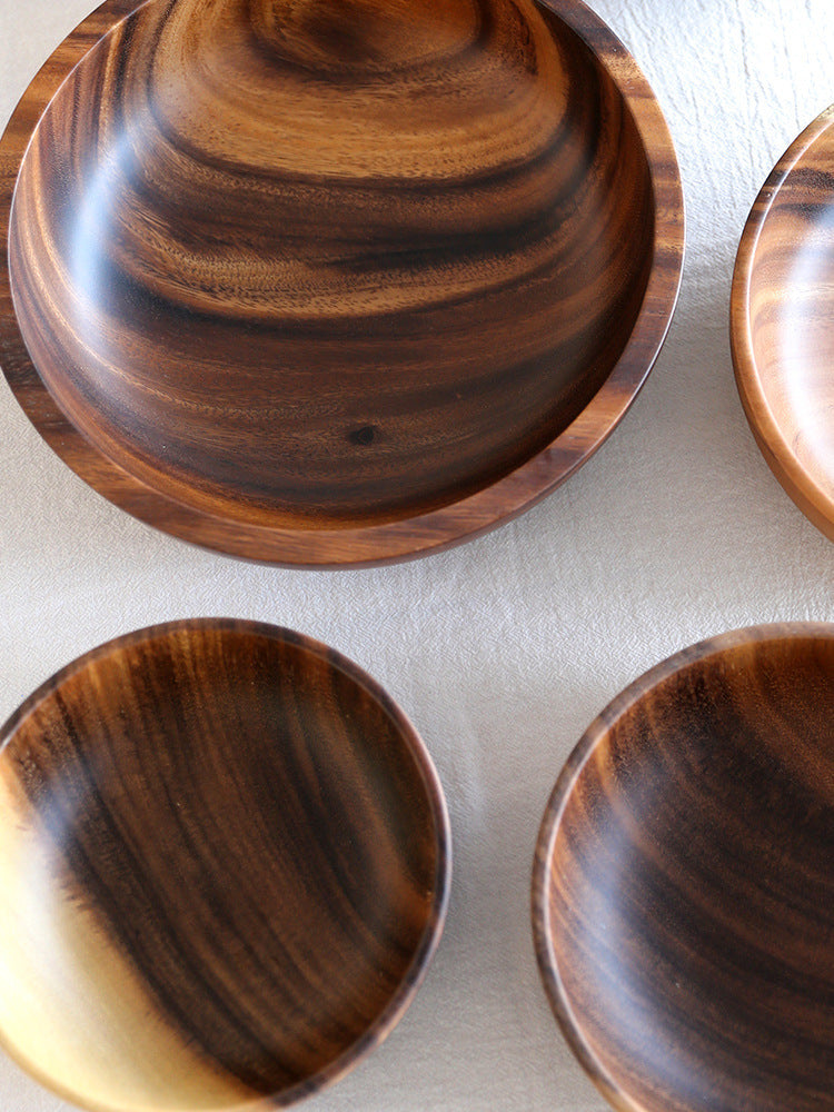 Kitchen Natural Wooden Bowl Household Fruit Bowl Salad Bowl For Home Restaurant Food Container Wooden Utensils Note The Size Hot - Rokkaku 18 online shop