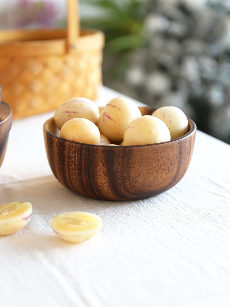Kitchen Natural Wooden Bowl Household Fruit Bowl Salad Bowl For Home Restaurant Food Container Wooden Utensils Note The Size Hot - Rokkaku 18 online shop