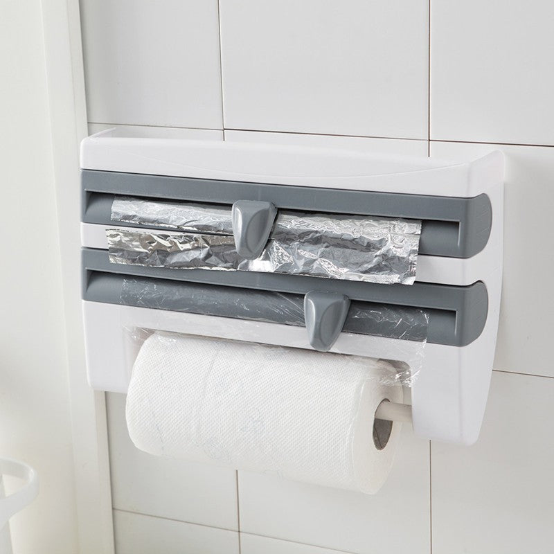 4-In-1 Kitchen Roll Holder Dispenser Kitchen Foil Film Wrap Tissue Paper 4 IN 1 Kitchen Roll Holder Dispenser - Rokkaku 18 online shop