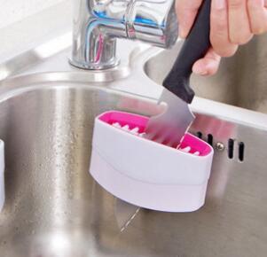 Creative Kitchen Knife And Fork Chopsticks Cleaning Brush With Suction Cup Fruit And Vegetable Cleaning Brush Kitchen Cleaning Brush - Rokkaku 18 online shop