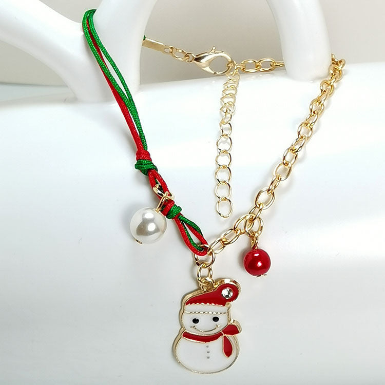 New Christmas Snowman Santa Claus Tree Snowflake Elk Bracelet Christmas Gift Charm Bracelet Chain Pendant For Women New Year Fashion Gift - Rokkaku 18 online shop