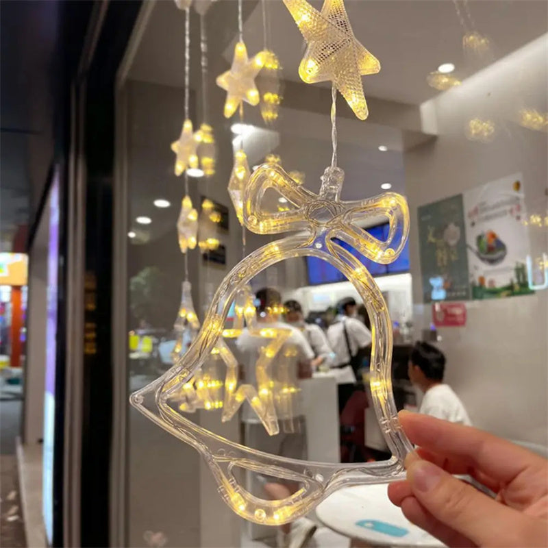 Christmas 3pcs LED Light Star Xmas Tree Hanging Sucker Lamp Window Ornaments Decoration For Home Xmas Navidad New Year Decor Christmas Decorations - Rokkaku 18 online shop