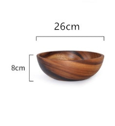 Kitchen Natural Wooden Bowl Household Fruit Bowl Salad Bowl For Home Restaurant Food Container Wooden Utensils Note The Size Hot - Rokkaku 18 online shop