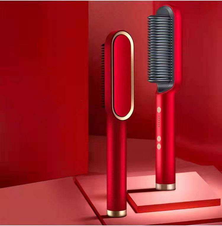 New 2 In 1 Hair Straightener Hot Comb Negative Ion Curling Tong Dual-purpose Electric Hair Brush - Rokkaku 18 online shop