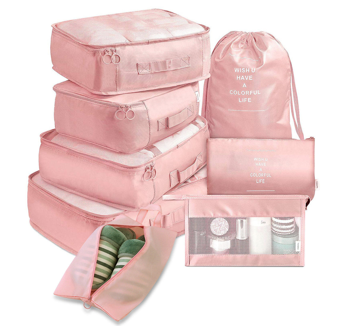 8-piece Set Luggage Divider Bag Travel Storage Clothes Underwear Shoes Organizer Packing Cube Bag - Rokkaku 18 online shop