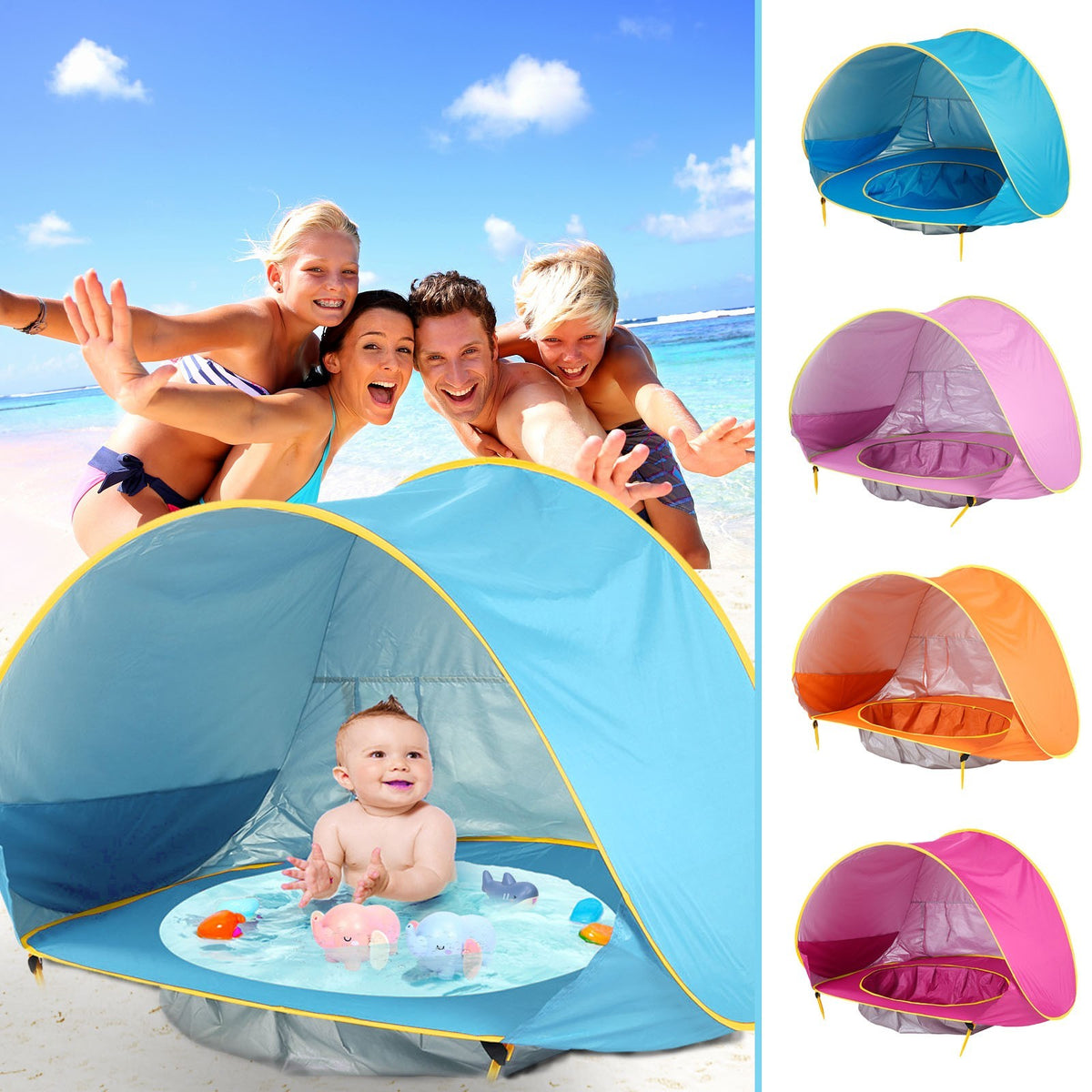 Baby Beach Tent Kids Outdoor Camping Easy Fold Up Waterproof  Up Sun Awning Tent UV-protecting - Rokkaku 18 online shop