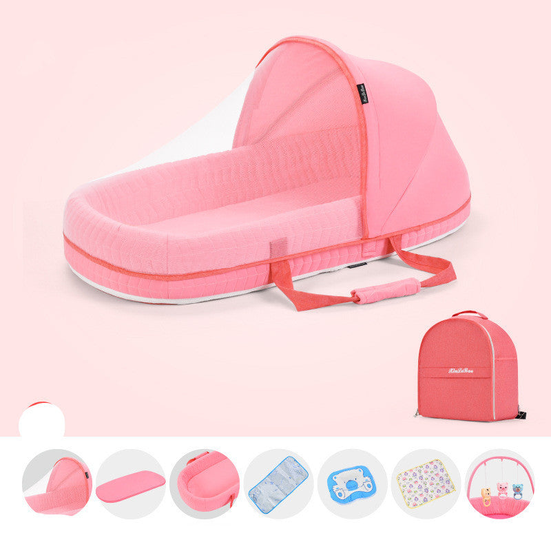 Baby Crib Multifunctional Folding Newborn Nest Toddler Bed Portable Sun Protection Mosquito Net Infant Camping Bed Travel Cot - Rokkaku 18 online shop