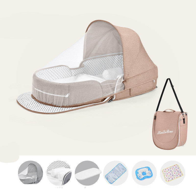 Baby Crib Multifunctional Folding Newborn Nest Toddler Bed Portable Sun Protection Mosquito Net Infant Camping Bed Travel Cot - Rokkaku 18 online shop
