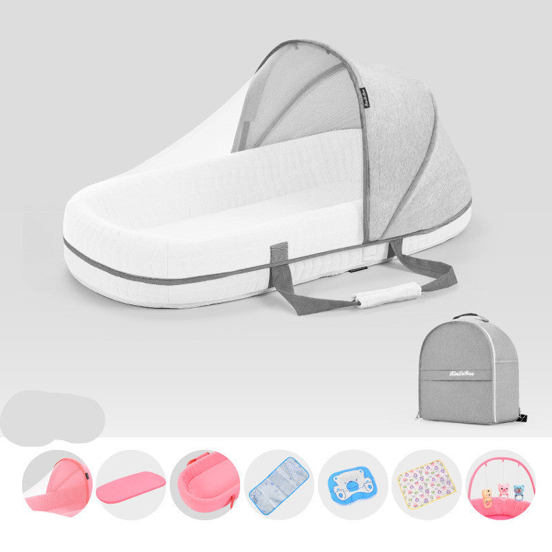 Baby Crib Multifunctional Folding Newborn Nest Toddler Bed Portable Sun Protection Mosquito Net Infant Camping Bed Travel Cot - Rokkaku 18 online shop