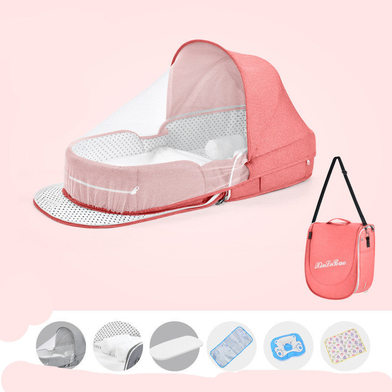 Baby Crib Multifunctional Folding Newborn Nest Toddler Bed Portable Sun Protection Mosquito Net Infant Camping Bed Travel Cot - Rokkaku 18 online shop