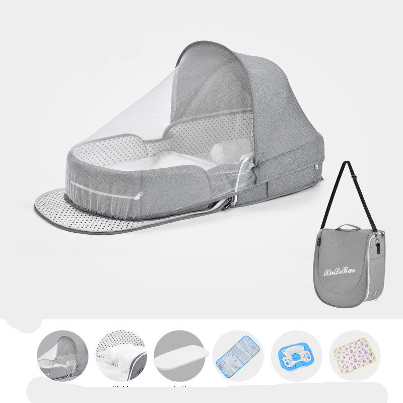 Baby Crib Multifunctional Folding Newborn Nest Toddler Bed Portable Sun Protection Mosquito Net Infant Camping Bed Travel Cot - Rokkaku 18 online shop