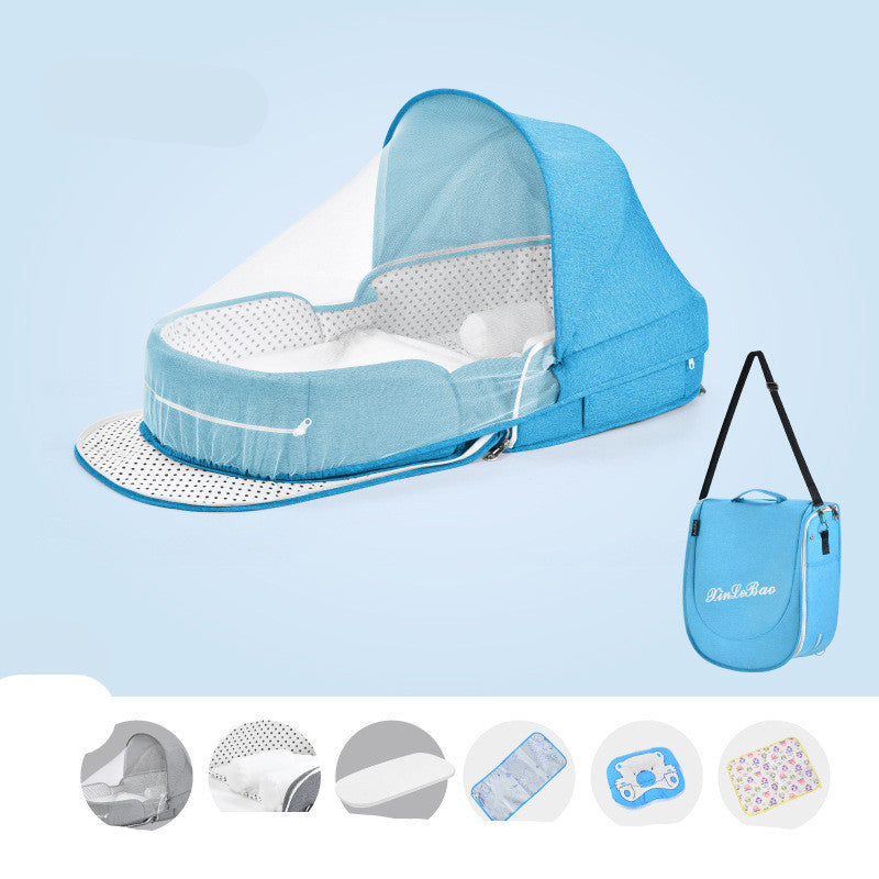 Baby Crib Multifunctional Folding Newborn Nest Toddler Bed Portable Sun Protection Mosquito Net Infant Camping Bed Travel Cot - Rokkaku 18 online shop