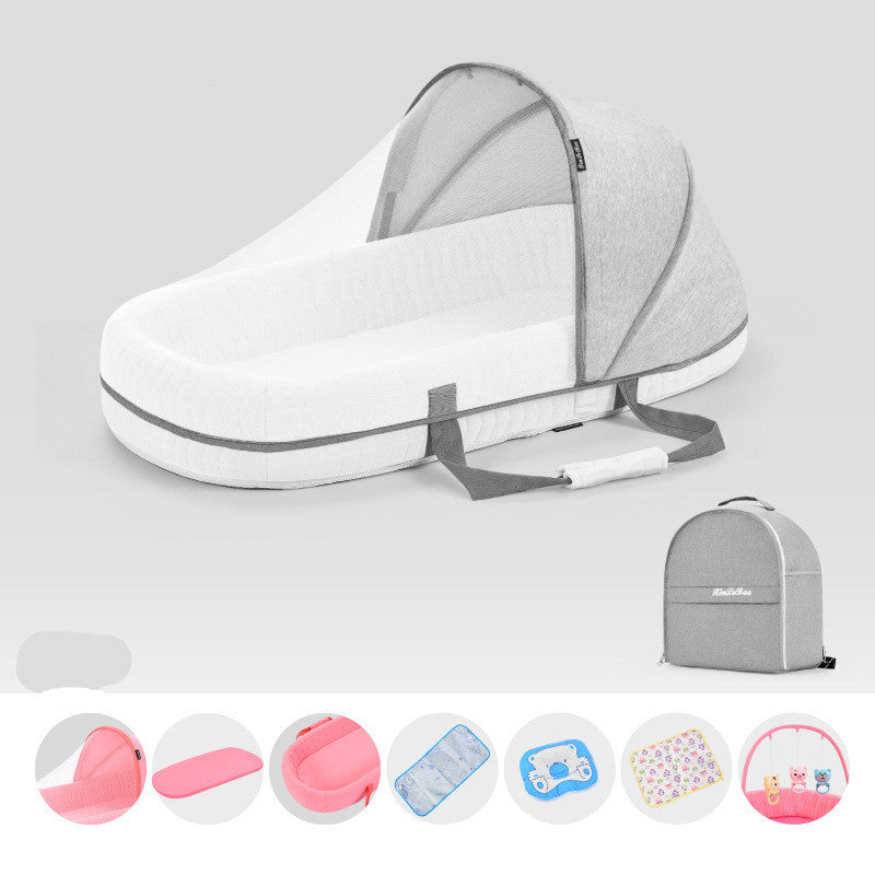 Baby Crib Multifunctional Folding Newborn Nest Toddler Bed Portable Sun Protection Mosquito Net Infant Camping Bed Travel Cot - Rokkaku 18 online shop