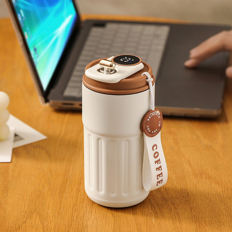 Smart Digital Thermal Bottle Portable Coffee Mug Stainless Steel Water Bottle In-Car Insulated Cup Keep Cold Vacuum Flasks 450ml - Rokkaku 18 online shop