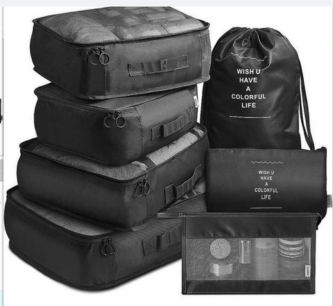 8-piece Set Luggage Divider Bag Travel Storage Clothes Underwear Shoes Organizer Packing Cube Bag