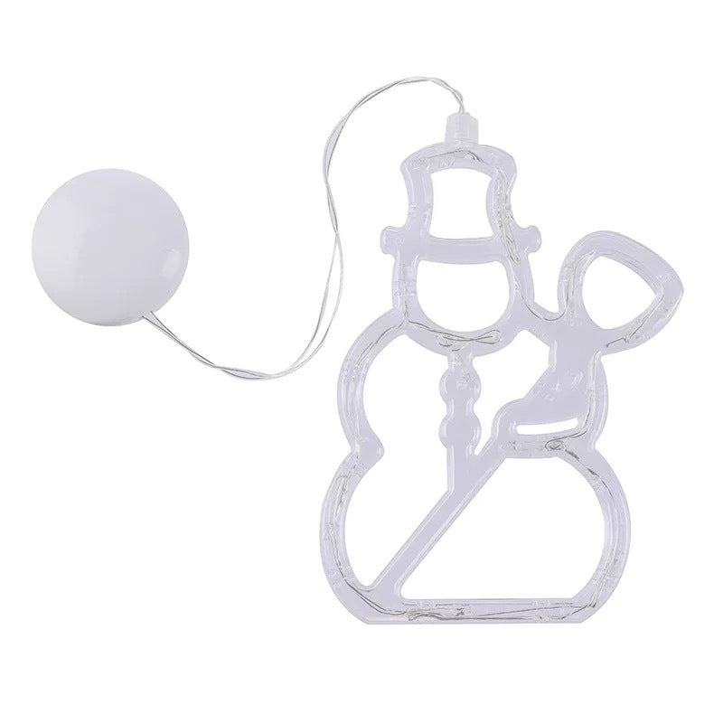 Christmas LED Suction Cup Chandelier Santa Claus Elk Snowman Lights Holiday Party Window Decor Lamps Battery Powered - Rokkaku 18 online shop