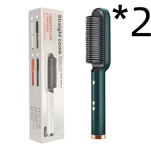 New 2 In 1 Hair Straightener Hot Comb Negative Ion Curling Tong Dual-purpose Electric Hair Brush - Rokkaku 18 online shop