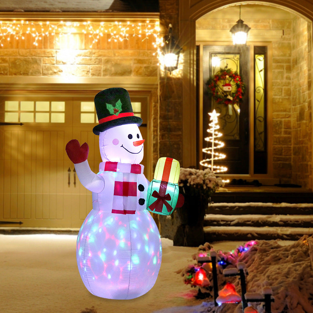 Christmas LED Lights Glowing Santa Tree Snowman Inflatable Doll Outdoor Yard Garden Decor - Rokkaku 18 online shop