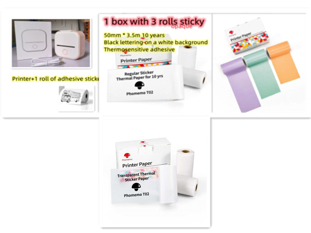 Portable Mini Thermal Label Printer Home Photo Printer Student Wrong Question Printer Bluetooth-compatible Mini Label Printer Price Tag - Rokkaku 18 online shop