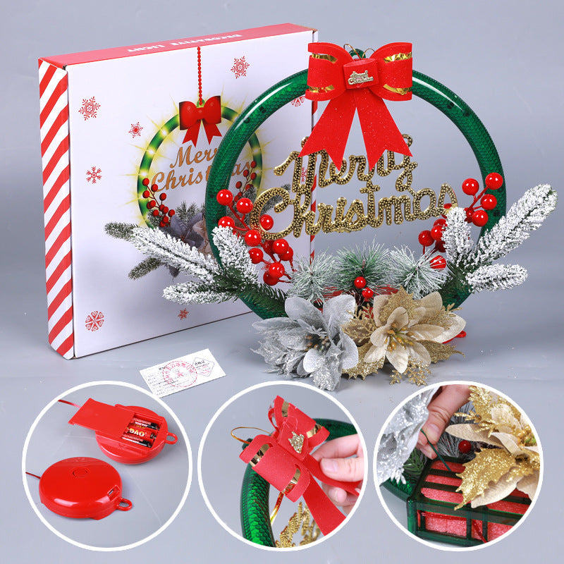 Christmas 30CM Luminous Garland Door Hanging Christmas Decorations - Rokkaku 18 online shop